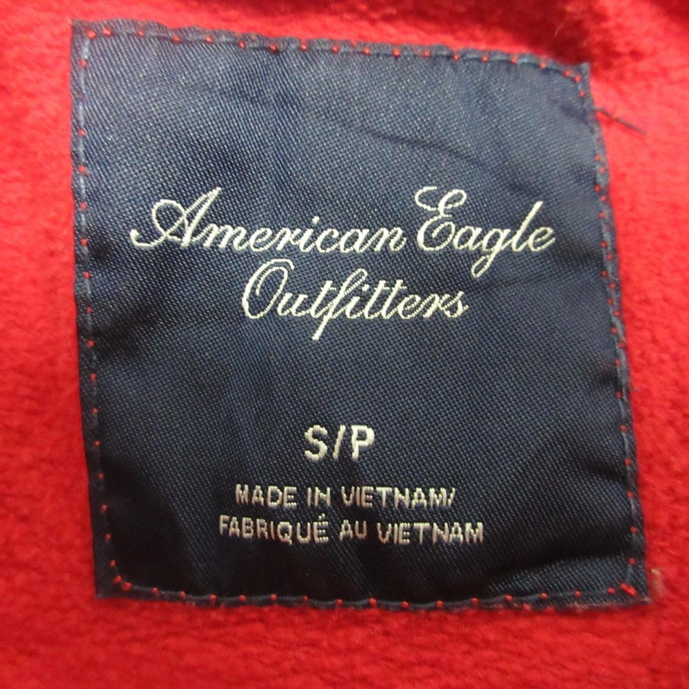 Y2K American Eagle Outfitters Hoodie Womens Small Red Graphic Pullover Logo 77 - Picture 6 of 8